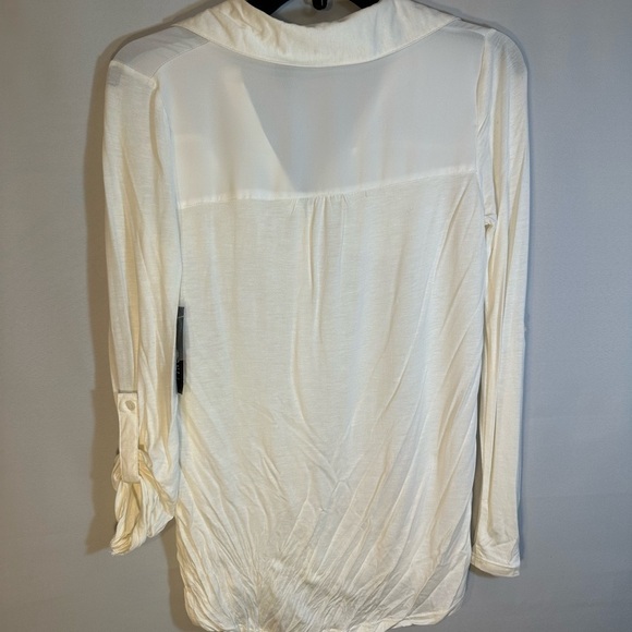 INC International Concepts Womens Size XS Roll Up Tap Long Sleeve Blouse Shirt - Picture 2 of 14